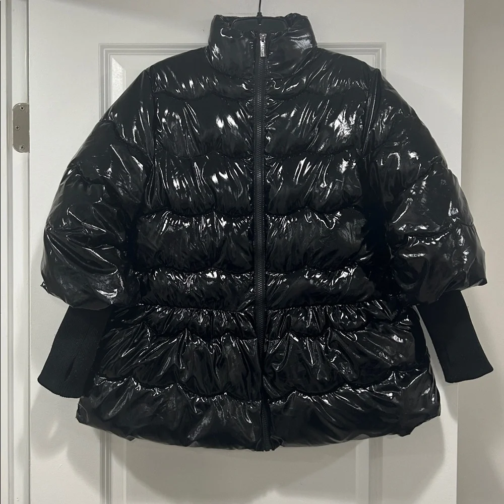 Habitual Kids Black Patent Puffer Coat Size 12